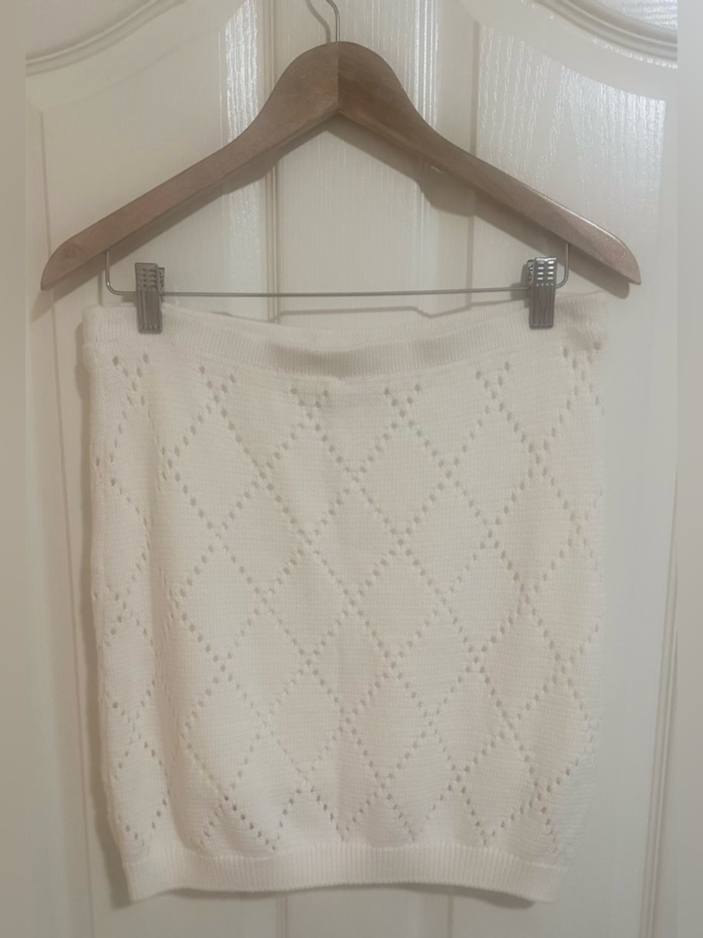 NWT Women’s Anthropologie Maeve 3D Floral Knit Mini Skirt Boho Classic Ivory L. - Picture 8 of 8